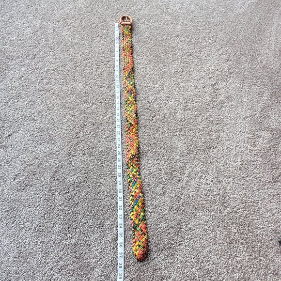 The Ritz Woven Fabric Belt M/L Adjustable Brown Buckle Vintage Taiwan - Picture 10 of 13